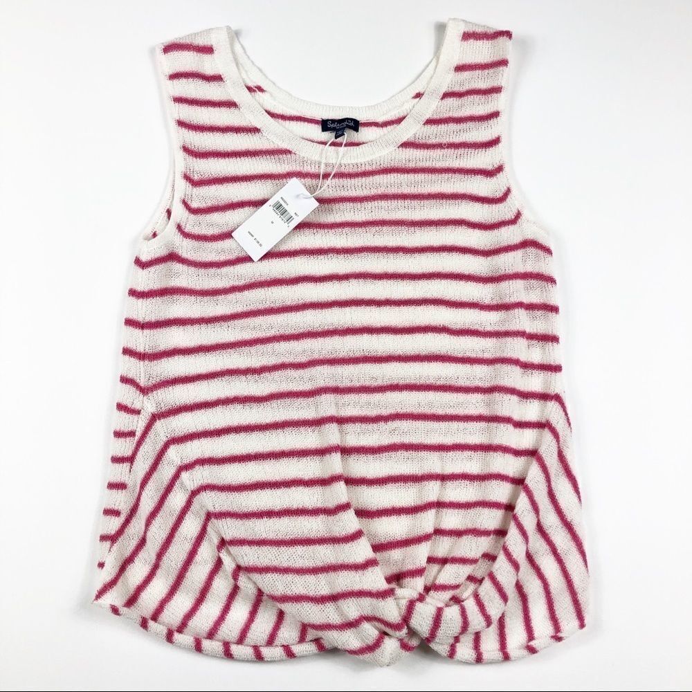 Splendid Pink Striped Sweater, NWT, medium